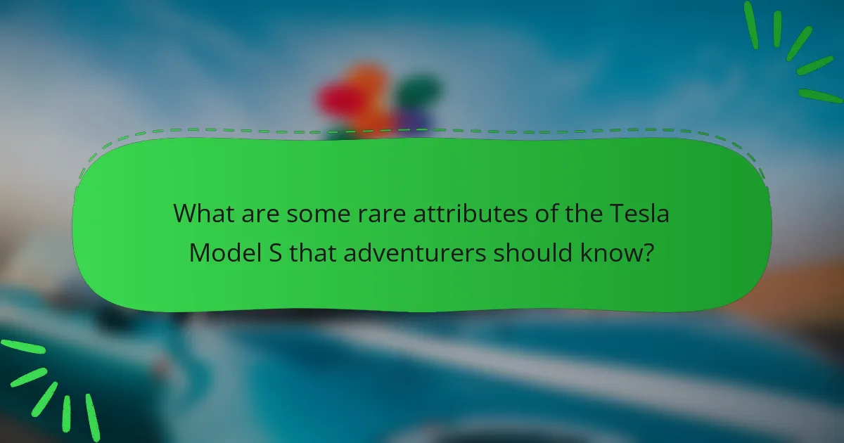 What are some rare attributes of the Tesla Model S that adventurers should know?