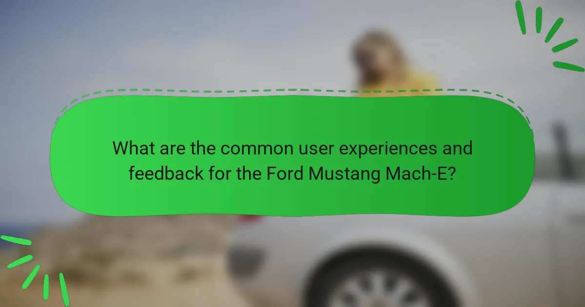What are the common user experiences and feedback for the Ford Mustang Mach-E?