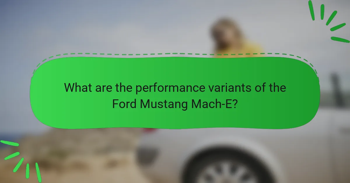 What are the performance variants of the Ford Mustang Mach-E?