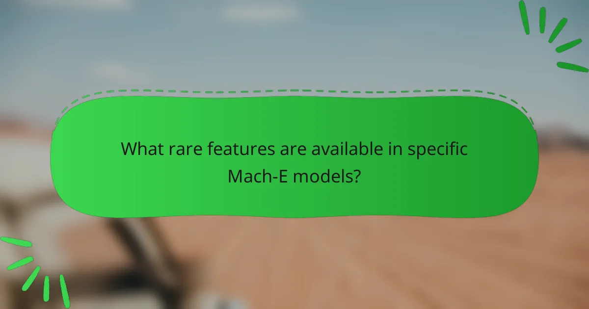 What rare features are available in specific Mach-E models?