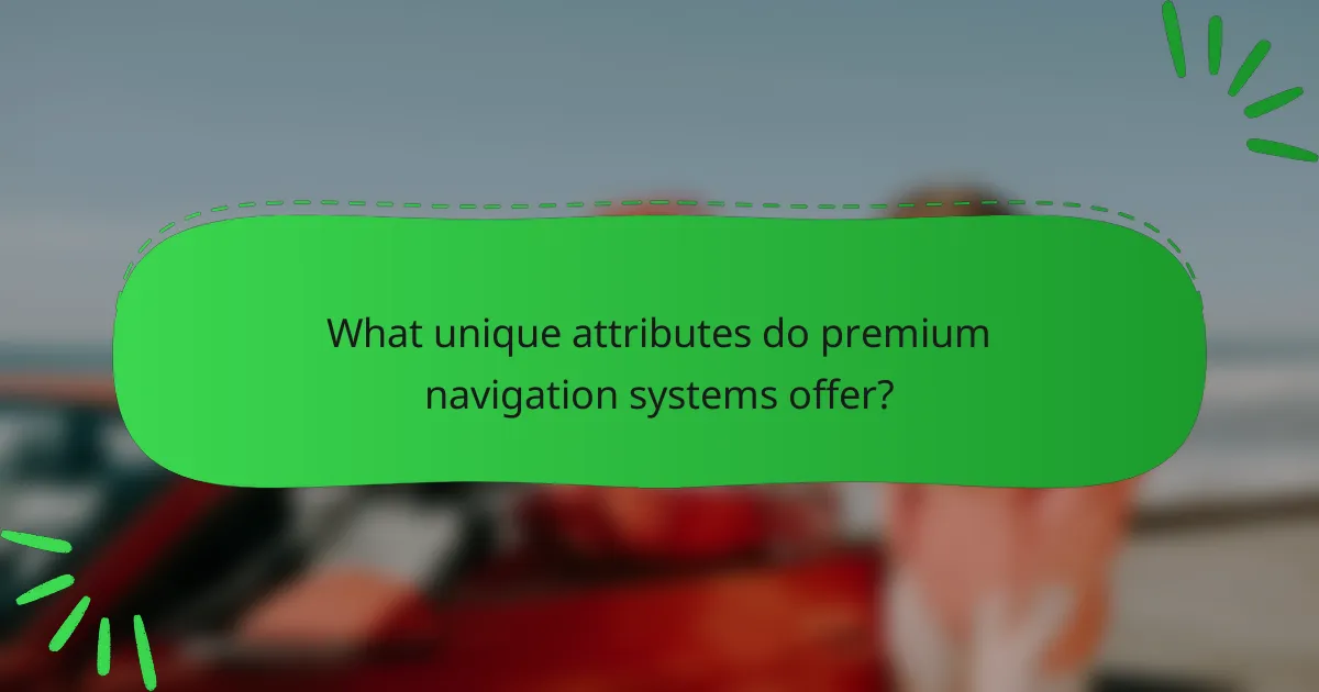 What unique attributes do premium navigation systems offer?
