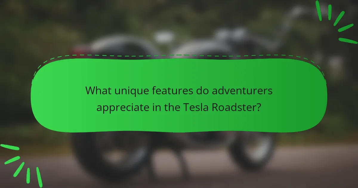 What unique features do adventurers appreciate in the Tesla Roadster?